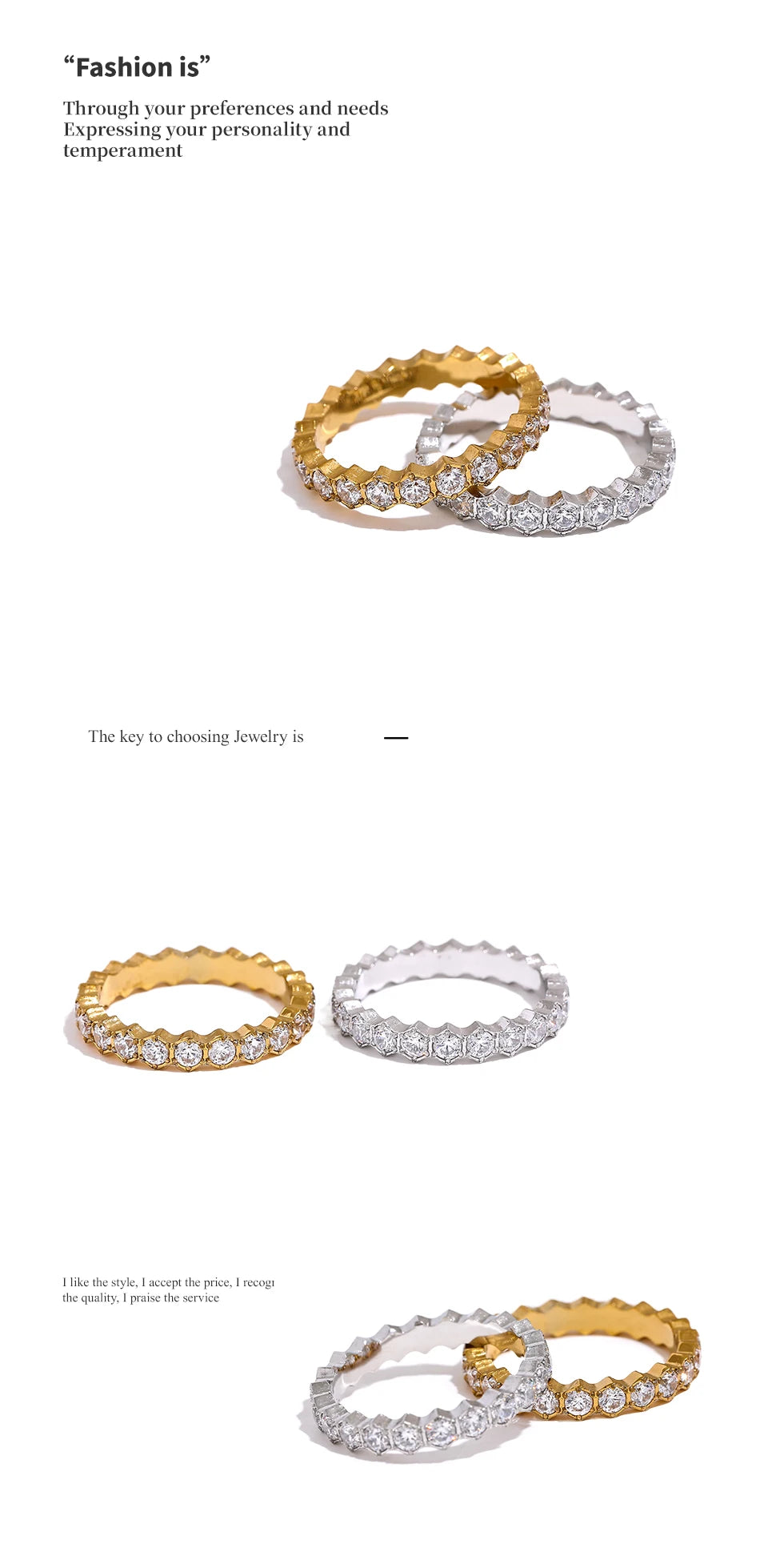 Bague Acier Inoxydable Amber