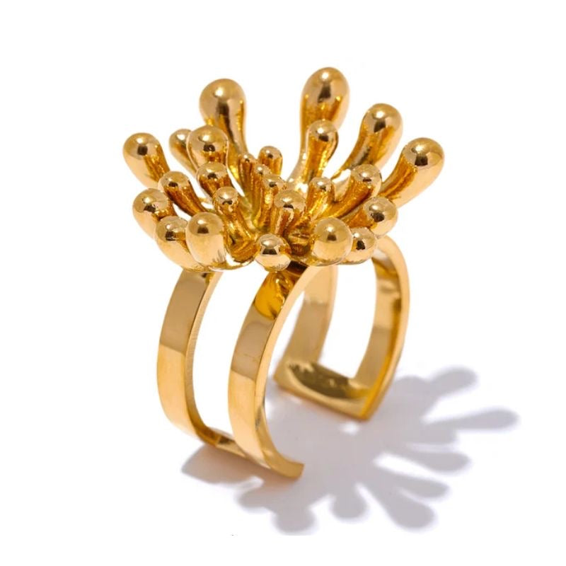 Bague Acier Inoxydable Anémone