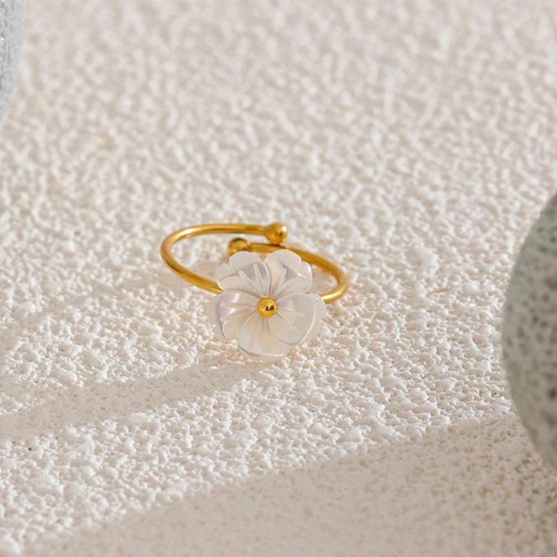 Bague Acier Inoxydable Fleur