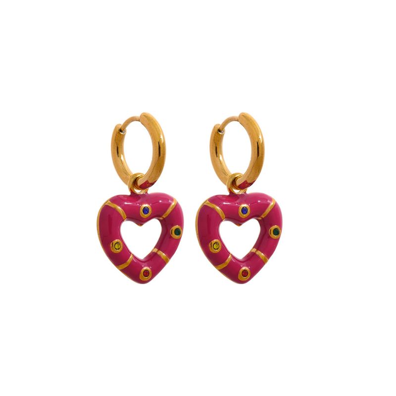 Boucle d Oreille Acier Inoxydable Rose