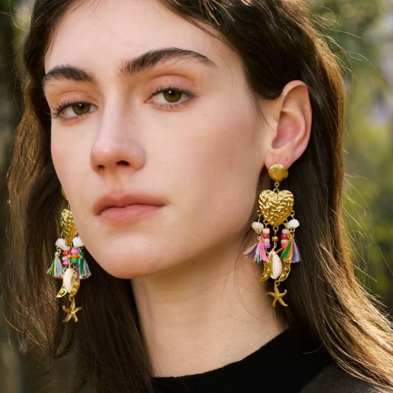 Boucles d'Oreilles Acier Doré
