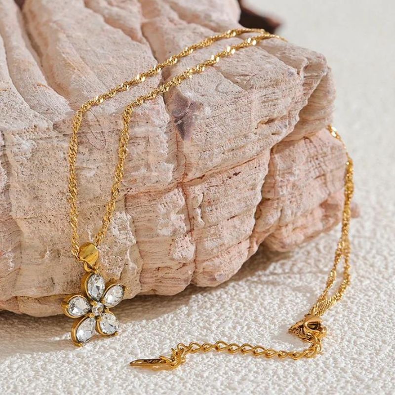 Collier Acier Inoxydable Fleur