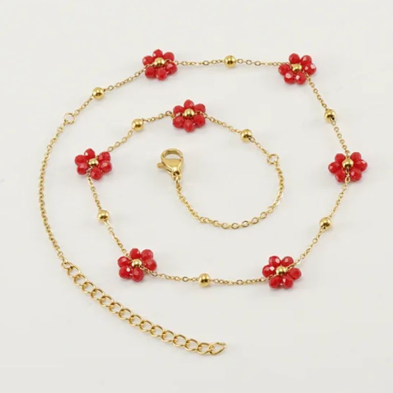 Collier Acier Inoxydable Rouge