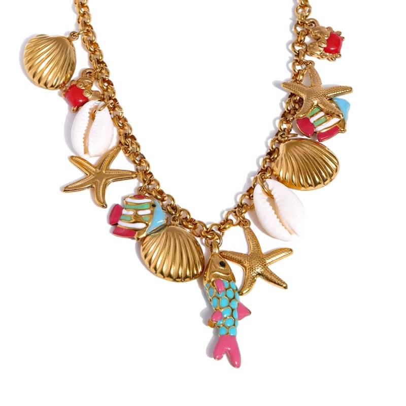 Collier Acier Inoxydable Coquillages