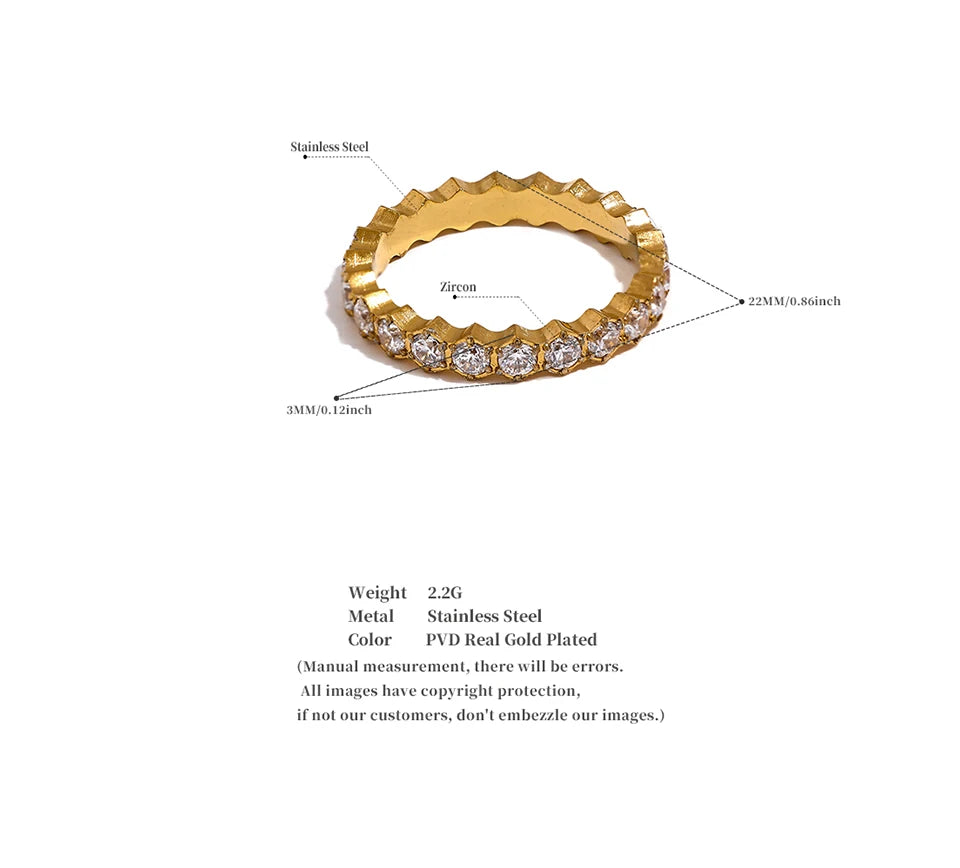 Bague Acier Inoxydable Amber