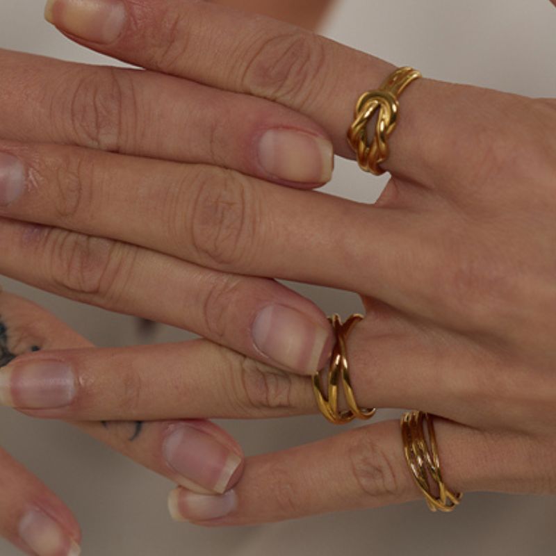 Bague Acier Inoxydable Femme Dorée