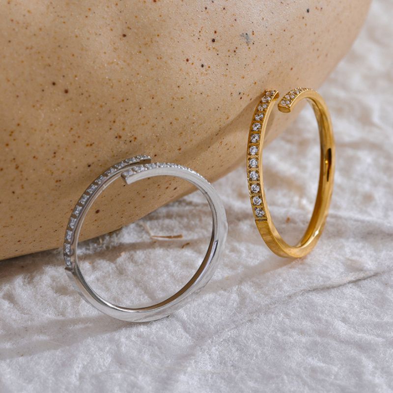 Bague Acier Inoxydable Or