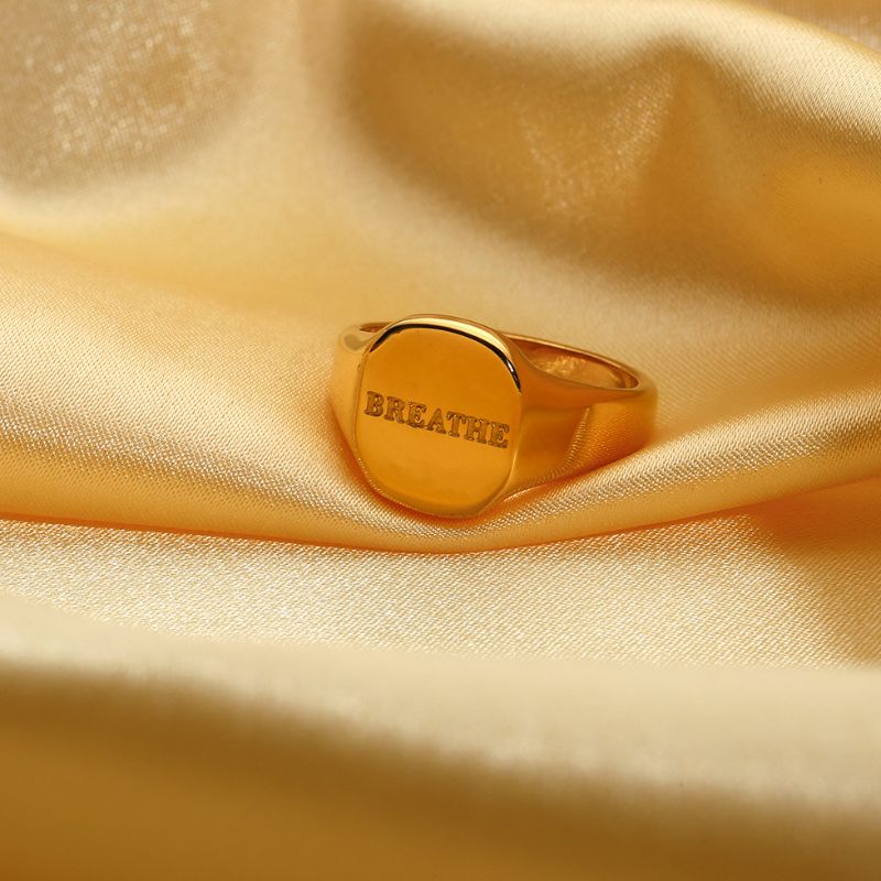 Bague Acier Inoxydable Or