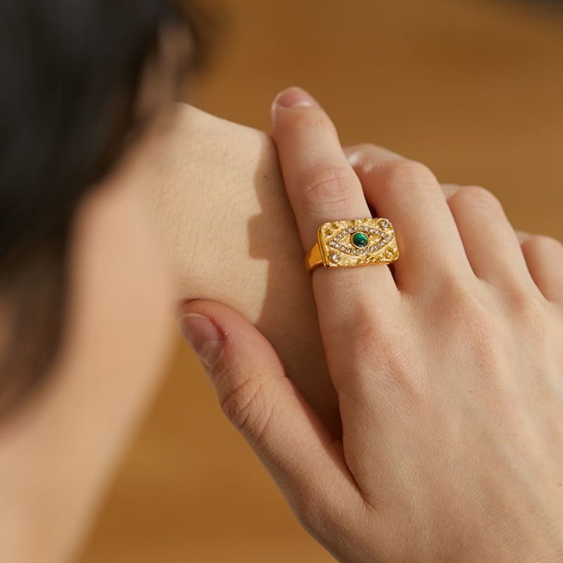 Bague Acier Inoxydable Or