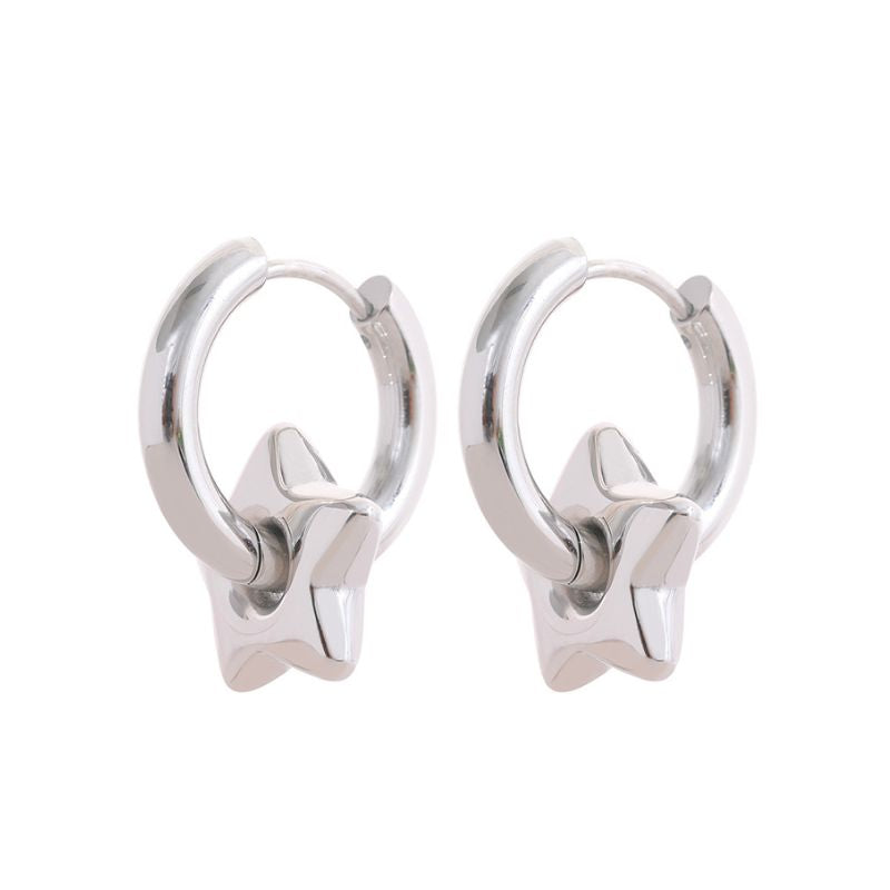 Boucle D Oreille Acier Inoxydable Argent