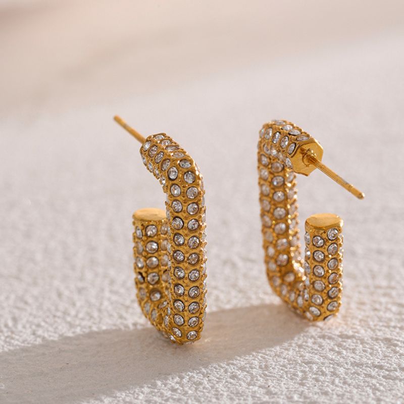 Boucle d Oreille Acier Inoxydable Or