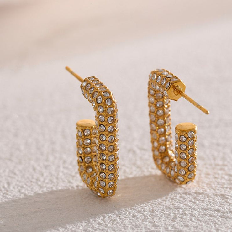 Boucle d Oreille Acier Inoxydable Or