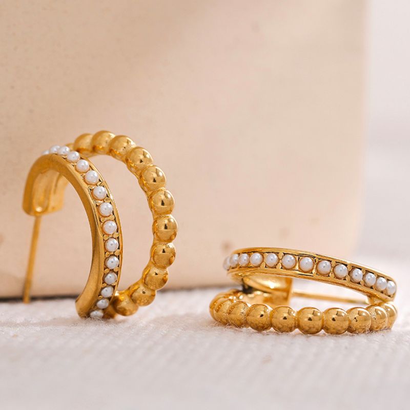 Boucle d Oreille Acier Inoxydable Dorée