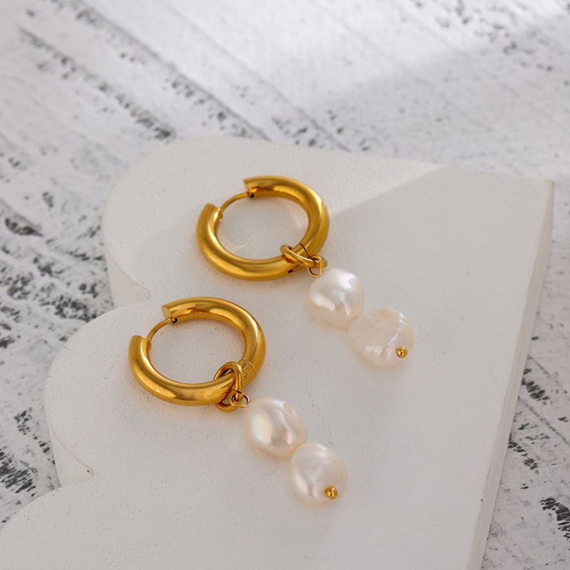 Boucle D Oreille Acier Inoxydable Doré