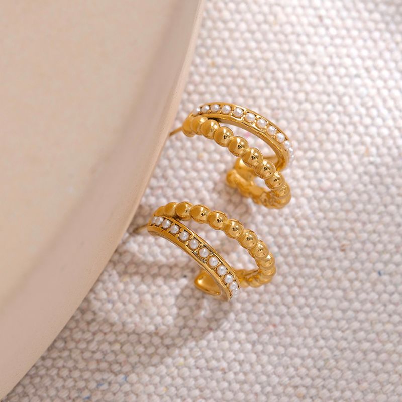 Boucle d Oreille Acier Inoxydable Or