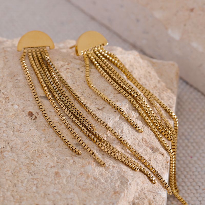 Boucle d Oreille Acier Inoxydable Or